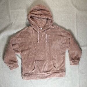 Olive & Oak | Blush Pink Fuzzy Hooded Sweatshirt | Large